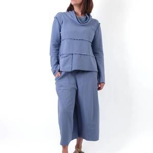 NEW GERTIES seamed cowl neck long sleeve top in reflections